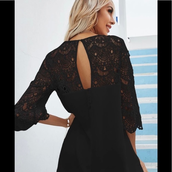 Guipure lace Dress | black medium - Picture 2 of 5